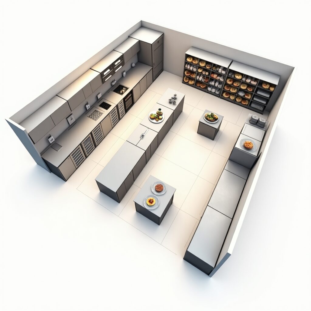 Layout of Larder Kitchen